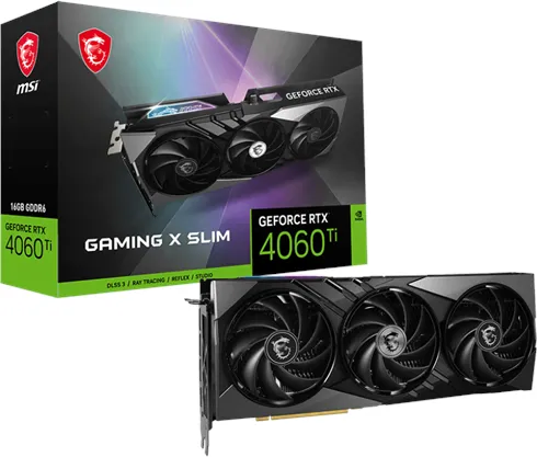 MSI GeForce RTX 4060 Ti GAMING X SLIM - 16GB GDDR6 RAM - Graphics Card