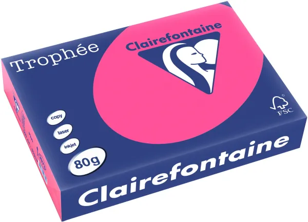 Q-connect Trophee copy paper A4 80g fluo pink 500 sheets