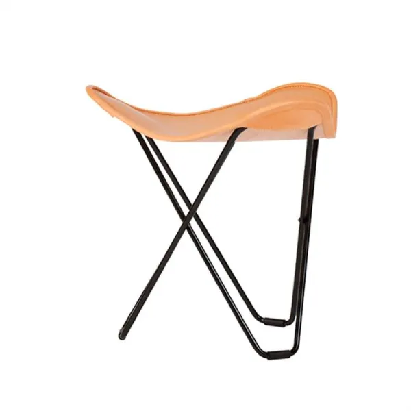 Cuero Pampa Flying Goose Stool - Black frame - Natural